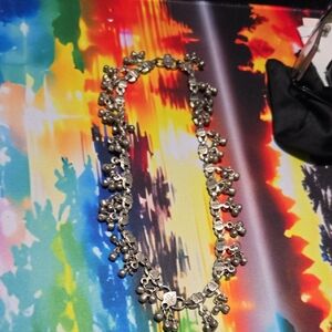 Silver Floral Charm Necklace